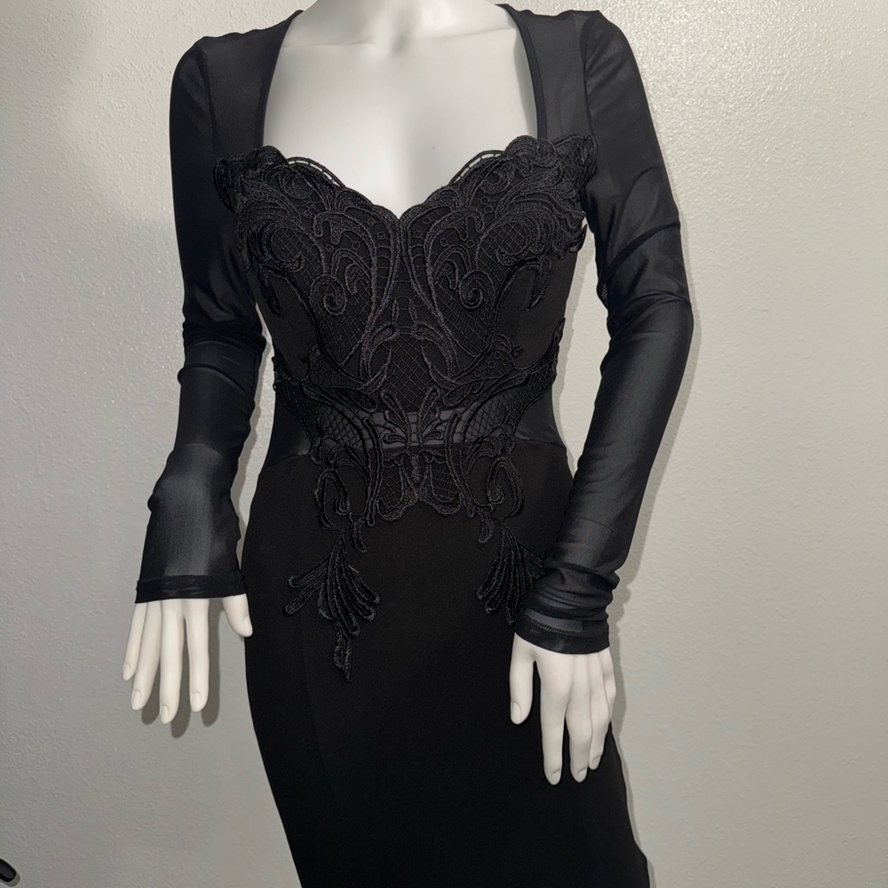 black mesh dress